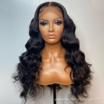 Wholesale Price Unprocessed Body Wave Human Hair 4x4 Lace Frontal Wig overnight delivery braided lace wigs for black  women